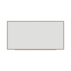 Deluxe Melamine Dry Erase Board, 96 x 48, Melamine White Surface, Oak Fiberboard Frame