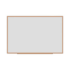 Deluxe Melamine Dry Erase Board, 72 x 48, Melamine White Surface, Oak Fiberboard Frame