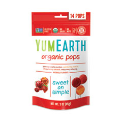 Organic Lollipops, Assorted Flavors, 3 oz Bag with 14 Lollipops Each, 6/Pack, Ships in 1-3 Business Days