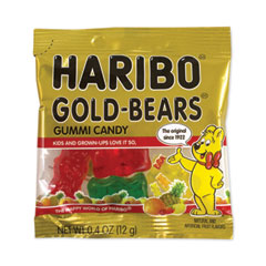 Goldbears Gummi Candy, 0.4 oz Pouches, Lemon; Orange; Pineapple; Rasberry; Strawberry, 54/Carton, Ships in 1-3 Business Days