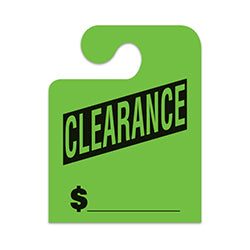 J-Hook Hang Tags - Clearance - Large, Green 50 / PK