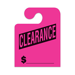 J-Hook Hang Tags - Clearance - Large, Pink 50 / PK