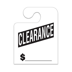 J-Hook Hang Tags - Clearance - Large, White 50 / PK