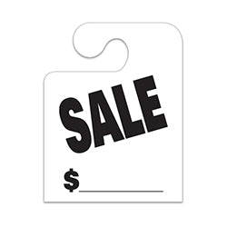 J-Hook Hang Tags - Sale - Large, White 50 / PK