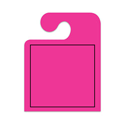 J-Hook Hang Tags - Blank with Black Frame - Large, Pink 50 / PK