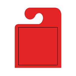 J-Hook Hang Tags - Blank with Black Frame - Large, Red 50 / PK