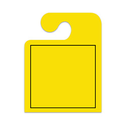 J-Hook Hang Tags - Blank with Black Frame - Large, Yellow 50 / PK