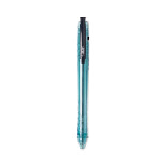 ReVolution Ocean Bound Ballpoint Pen, Retractable, Medium 1 mm, Black Ink, Translucent Blue Barrel, Dozen