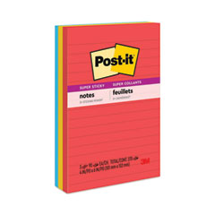 Pads in Playful Primary Collection Colors, Note Ruled, 4" x 6", 90 Sheets/Pad, 3 Pads/Pack