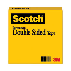 Double-Sided Tape, 3" Core, 0.5" x 36 yds, Clear