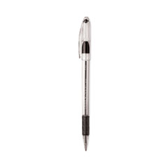 R.S.V.P. Ballpoint Pen Value Pack, Stick, Fine 0.7 mm, Black Ink, Clear/Black Barrel, 24/Pack