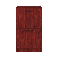 Alera Valencia Series Full Pedestal File, Left or Right, 2 Legal/Letter-Size File Drawers, Mahogany, 15.63" x 20.5" x 28.5"