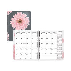 Essential Collection 14-Month Ruled Monthly Planner, 8.88 x 7.13, Daisy Black/Pink Cover, 14-Month (Dec to Jan): 2023 to 2025