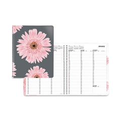 Essential Collection Daisy Weekly Appointment Book, Columnar Format, 11 x 8.5, Navy/Gray/Pink Cover, 12-Month (Jan-Dec): 2024