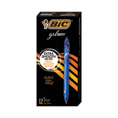 Gel-ocity Quick Dry Gel Pen, Retractable, Medium 0.7 mm, Blue Ink, Blue Barrel, Dozen