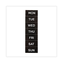 Interchangeable Magnetic Board Accessories, Days of Week, Black/White, 2" x 1", 7 Pieces