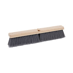 Floor Brush Head, 3" Gray Flagged Polypropylene Bristles, 18" Brush