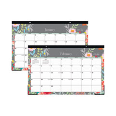 Sophie Desk Pad, Sophie Floral Artwork,17 x 11, Multicolor Sheets,Black Binding, Clear Corners,12-Month (Jan-Dec): 2024