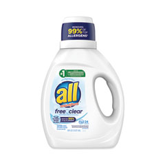 Ultra Free Clear Liquid Detergent, Unscented, 36 oz Bottle, 6/Carton