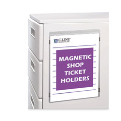 Magnetic Shop Ticket Holders, Super Heavyweight, 15 Sheets, 8.5 x 11, 15/Box