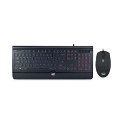 Backlit Gaming Keyboard and Mouse Combo, USB, Black