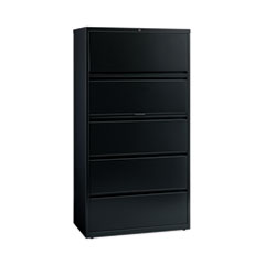 Lateral File Cabinet, 5 Letter/Legal/A4-Size File Drawers, Black, 36 x 18.62 x 67.62