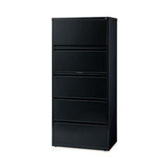 Lateral File Cabinet, 5 Letter/Legal/A4-Size File Drawers, Black, 30 x 18.62 x 67.62