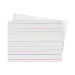 Two-Sided Red and Blue Ruled Dry Erase Board, 12 x 9, Ruled White Front/Unruled White Back, 12/Pack