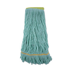 EcoMop Looped-End Mop Head, Recycled Fibers, Extra Large Size, Green