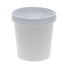 Paper Round Food Container and Lid Combo, 16 oz, 3.75" Diameter x 3.88h", White, 250/Carton