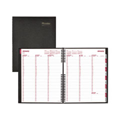 CoilPro Weekly Appointment Book in Columnar Format, 11 x 8.5, Black Lizard-Look Cover, 12-Month (Jan to Dec): 2024