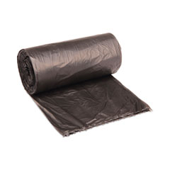 High-Density Can Liners, 60 gal, 14 mic, 38" x 58", Black, 25 Bags/Roll, 8 Rolls/Carton