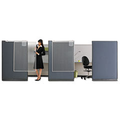 Workstation Privacy Screen, 36w x 48d, Translucent Clear/Silver