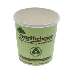 EarthChoice Compostable Soup Cup Large, 16 oz, 3.63" Diameter x 3.88"h, Green, Paper, 500/Carton