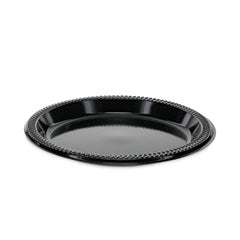 Prairieware Impact Plastic Dinnerware, Plate, 8.88" dia, Black, 400/Carton