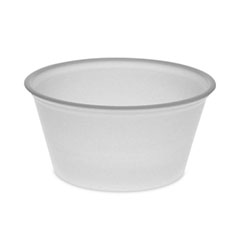 Plastic Portion Cup, 2 oz, Translucent, 200/Bag, 12 Bags/Carton