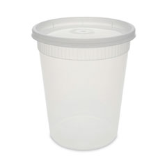 Newspring DELItainer Microwavable Container, 32 oz, 4 .55 Diameter x 5.55 h, Clear, Plastic, 240/Carton