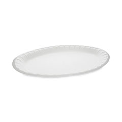 Placesetter Satin Non-Laminated Foam Dinnerware, Oval Platter, 11.5 x 8.5, White, 500/Carton