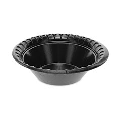 Placesetter Deluxe Laminated Foam Dinnerware, Bowl, 12 oz, 6" dia, Black, 1,000/Carton