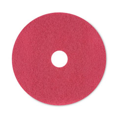 Buffing Floor Pads, 20" Diameter, Red, 5/Carton