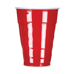 Easy Grip Disposable Plastic Party Cups, 9 oz, Red, 50/Pack, 12 Packs/Carton