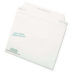 Antistatic Fiberboard Disk CD/DVD Mailer, Cheese Blade Flap, Redi-Strip Adhesive Closure, 6 x 8.63, White, 25/Box