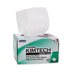 Kimwipes Delicate Task Wipers, 1-Ply, 4.4 x 8.4, Unscented, White, 280/Box, 30 Boxes/Carton