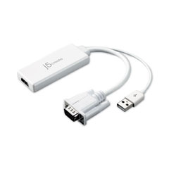 VGA to HDMI Video Audio Adapter, White