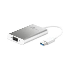 USB to VGA Adapter, 5.91", Silver/White