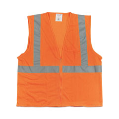 Zipper Safety Vest, Large, Hi-Viz Orange