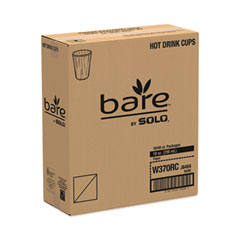 Bare Eco-Forward Recycled Content PCF Wrapped Paper Hot Cups, 10 oz, Green/White/Beige, Individually Wrapped, 480/Carton