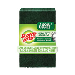 Heavy-Duty Scouring Pad, 3.8 x 6, Green, 5/Carton