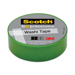 Expressions Washi Tape, 1.25" Core, 0.59" x 32.75 ft, Green