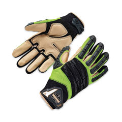 ProFlex 924LTR Leather-Reinforced Hybrid Dorsal Impact-Reducing Gloves, Black/Lime, X-Large, Pair, Ships in 1-3 Business Days